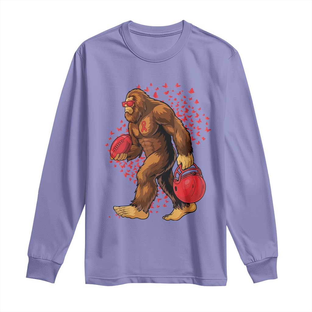 Funny Bigfoot Football Long Sleeve Shirt Support HIV Awareness Gift TS12 Violet Print Your Wear