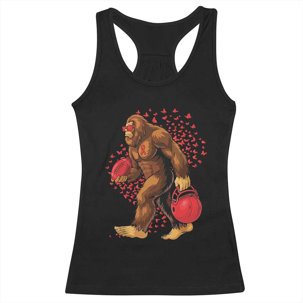 Funny Bigfoot Football Racerback Tank Top Support HIV Awareness Gift - Print Your Wear