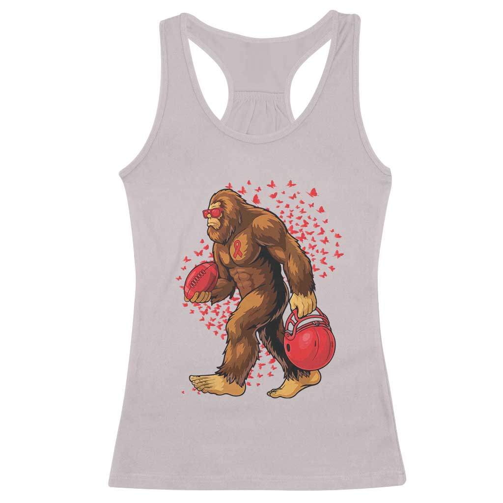 Funny Bigfoot Football Racerback Tank Top Support HIV Awareness Gift - Print Your Wear