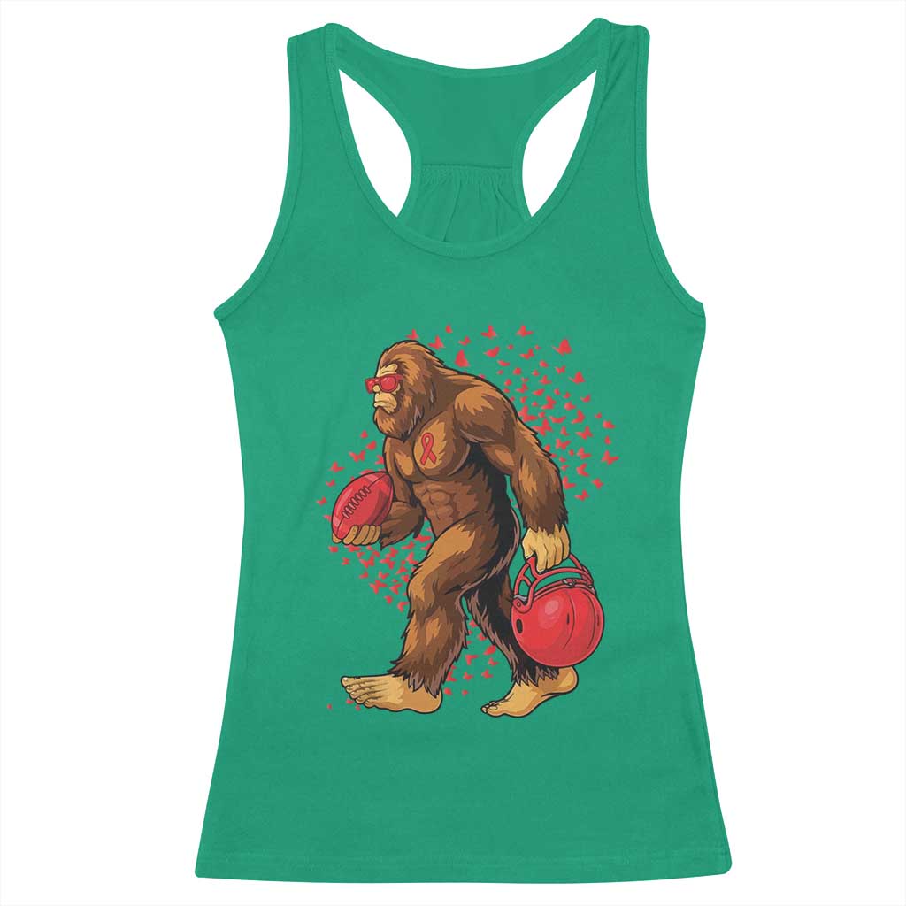 Funny Bigfoot Football Racerback Tank Top Support HIV Awareness Gift TS12 Irish Green Print Your Wear