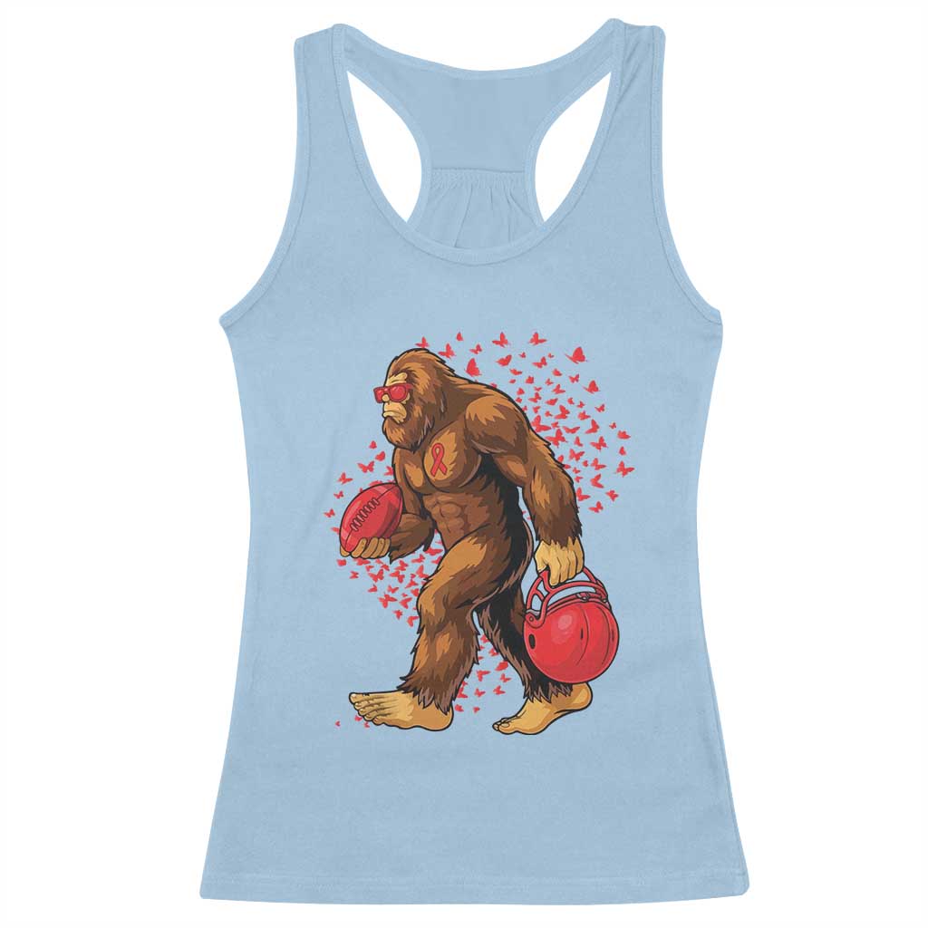 Funny Bigfoot Football Racerback Tank Top Support HIV Awareness Gift - Print Your Wear