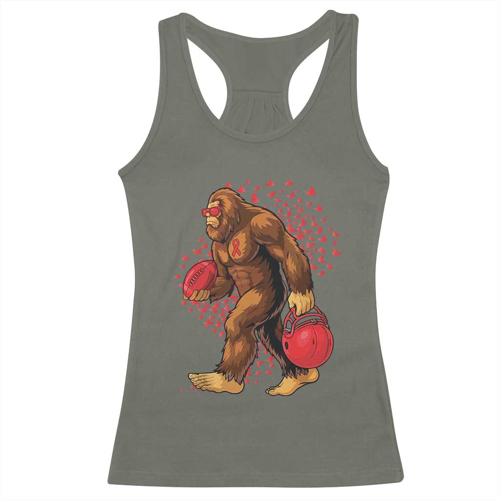 Funny Bigfoot Football Racerback Tank Top Support HIV Awareness Gift TS12 Military Green Print Your Wear