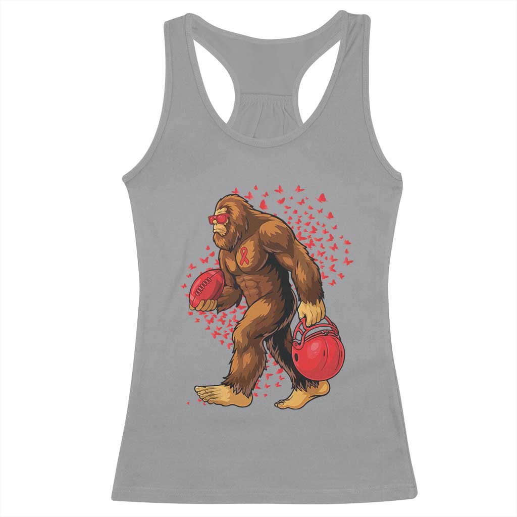 Funny Bigfoot Football Racerback Tank Top Support HIV Awareness Gift TS12 Sport Gray Print Your Wear