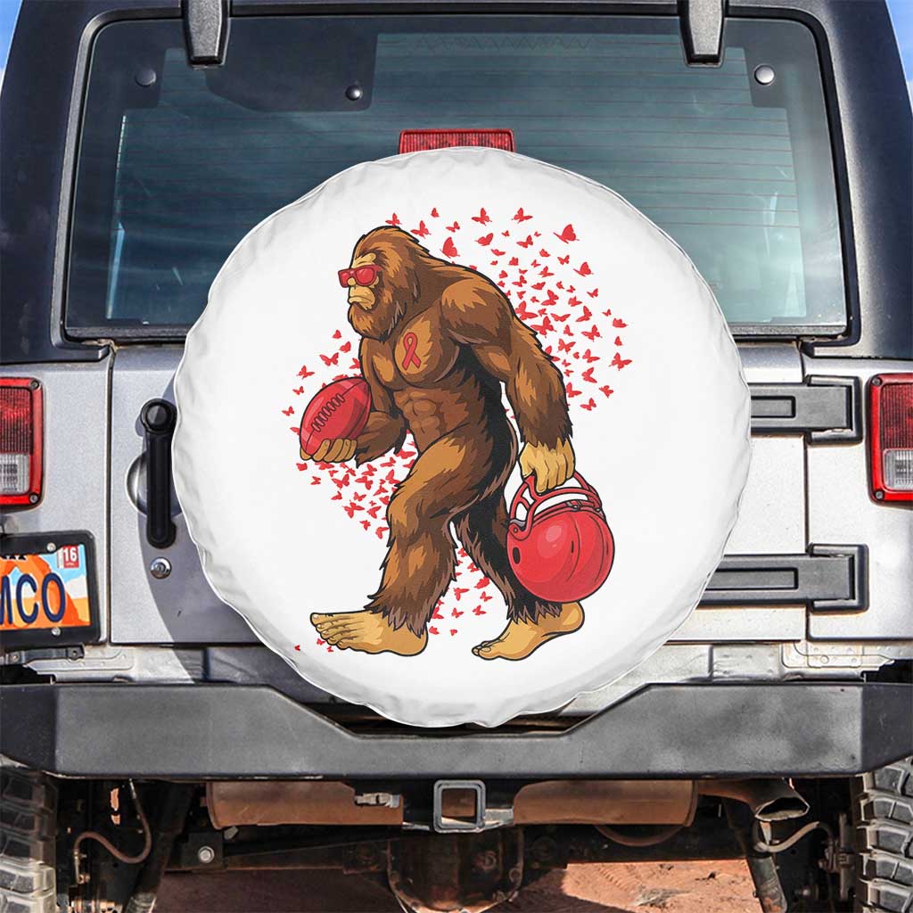 Funny Bigfoot Football Spare Tire Cover Support HIV Awareness Gift TS12 No hole Black Print Your Wear