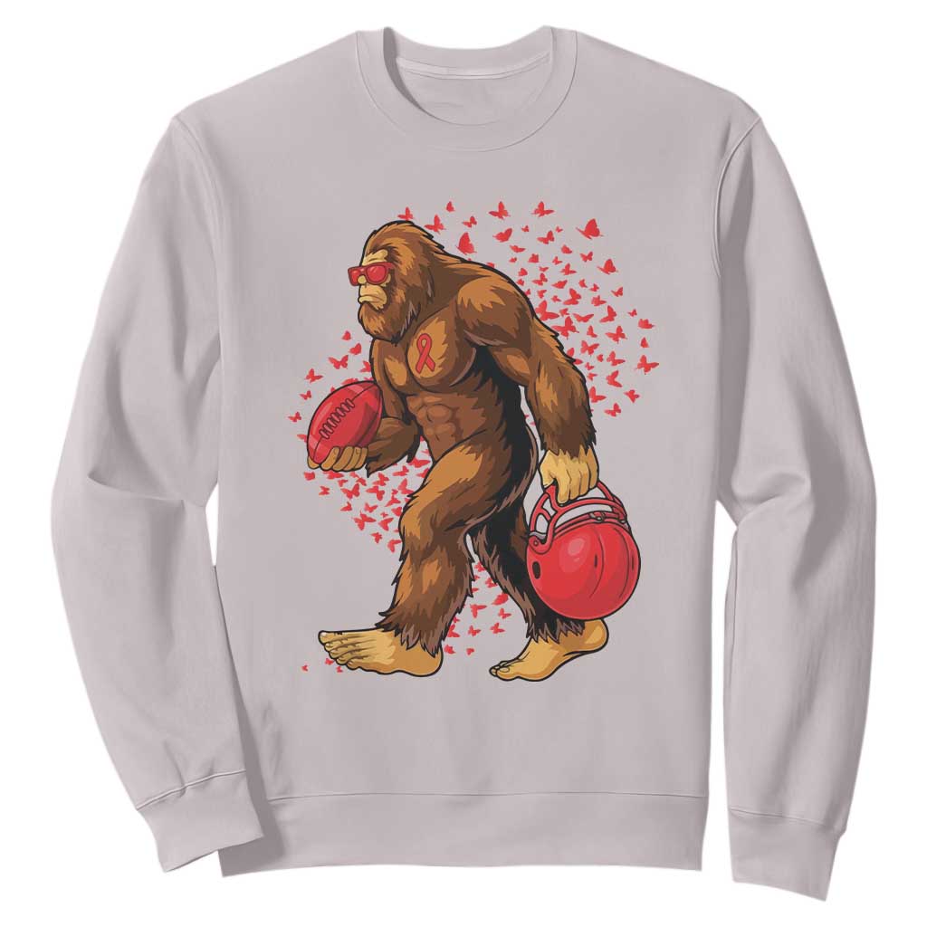 Funny Bigfoot Football Sweatshirt Support HIV Awareness Gift TS12 Ice Gray Print Your Wear