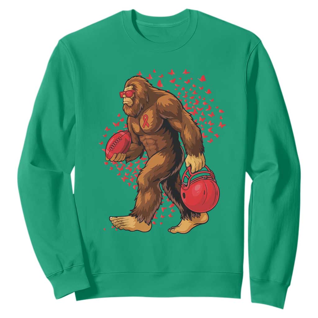 Funny Bigfoot Football Sweatshirt Support HIV Awareness Gift TS12 Irish Green Print Your Wear