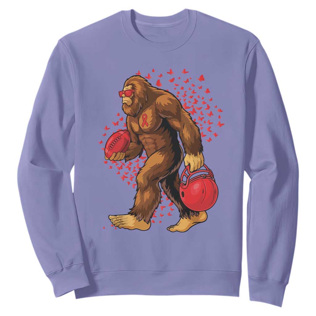 Funny Bigfoot Football Sweatshirt Support HIV Awareness Gift TS12 Violet Print Your Wear