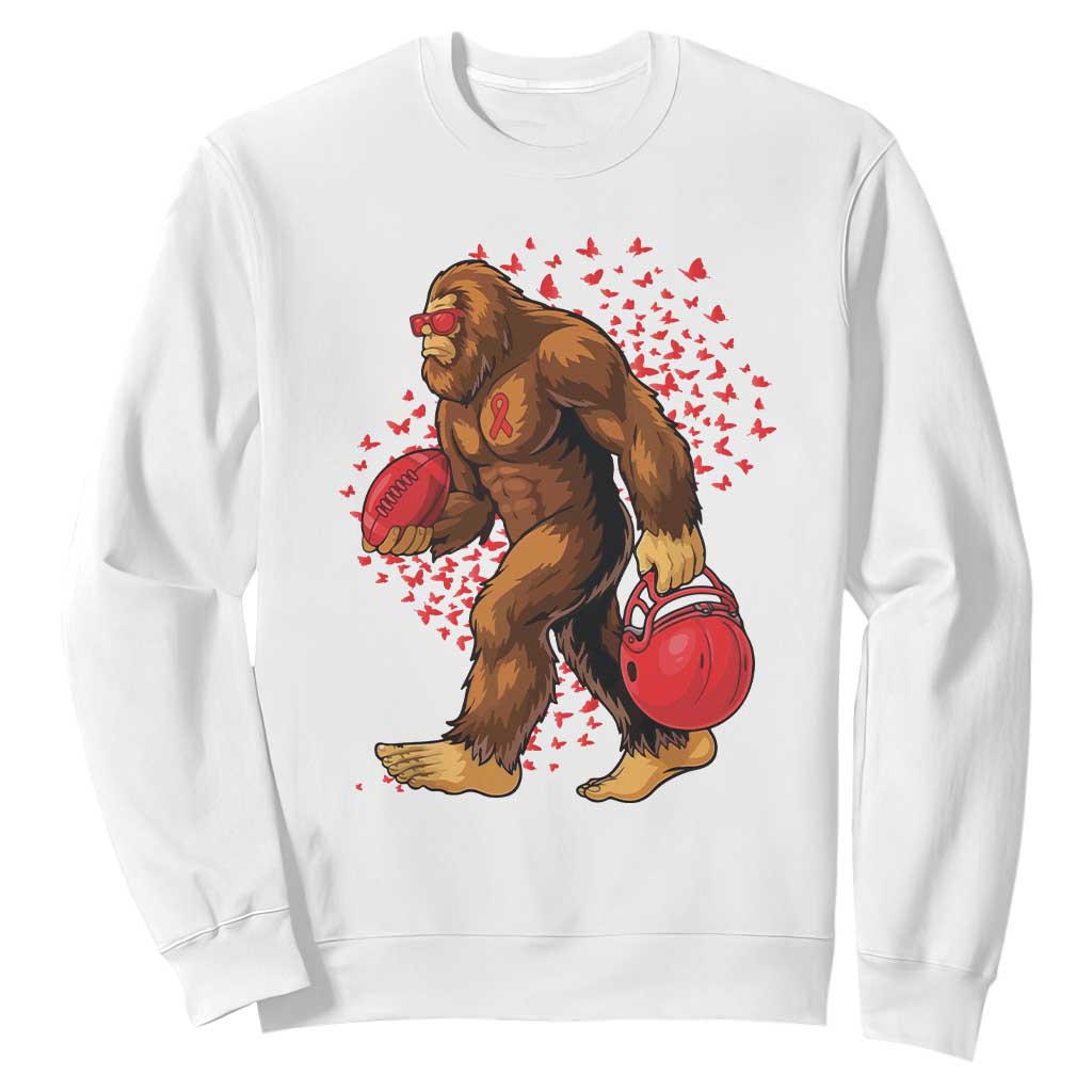 Funny Bigfoot Football Sweatshirt Support HIV Awareness Gift TS12 White Print Your Wear