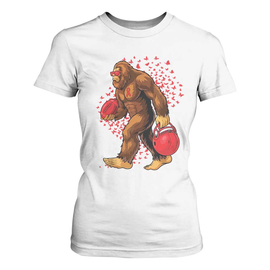 Funny Bigfoot Football T Shirt For Women Support HIV Awareness Gift TS12 White Print Your Wear