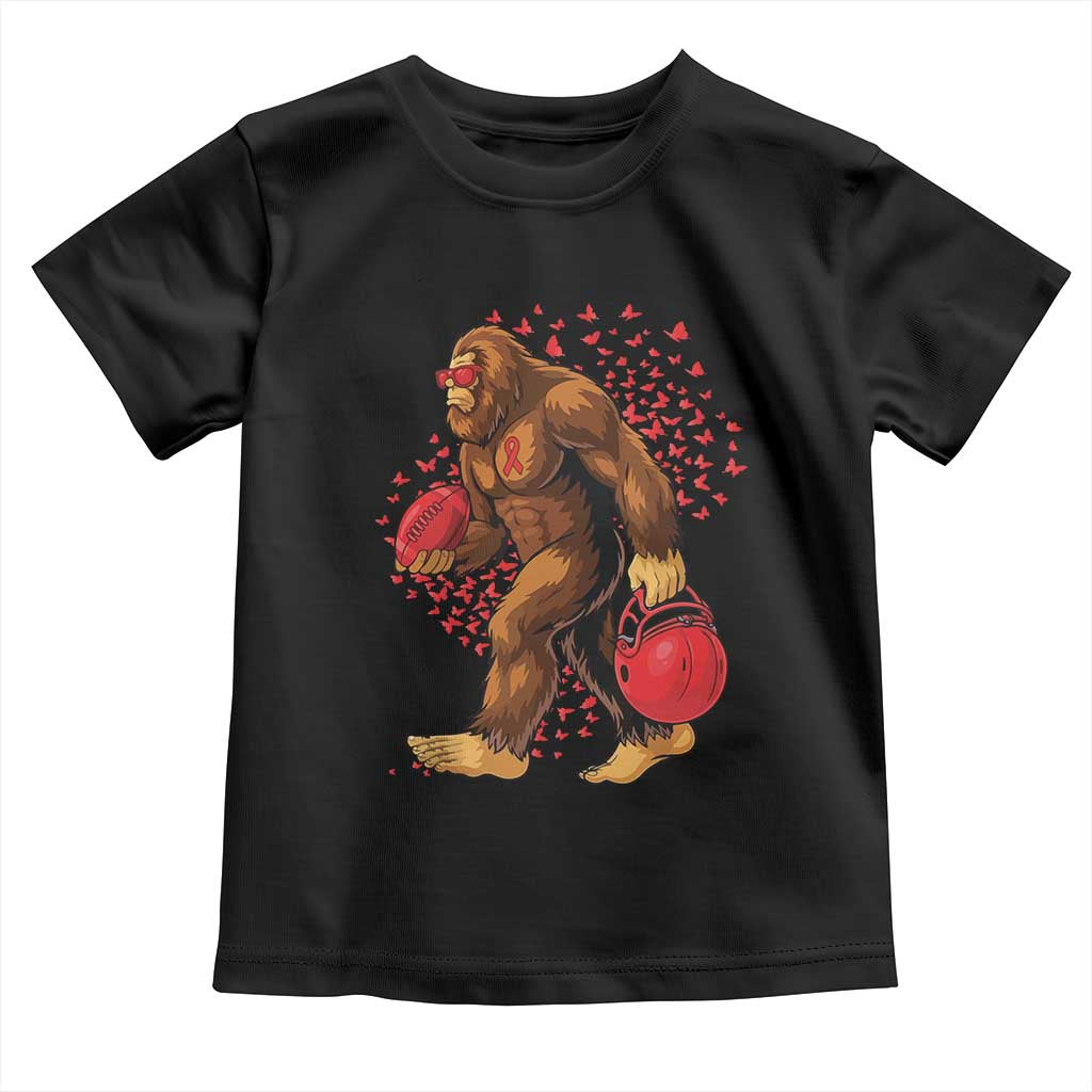 Funny Bigfoot Football Toddler T Shirt Support HIV Awareness Gift TS12 Black Print Your Wear
