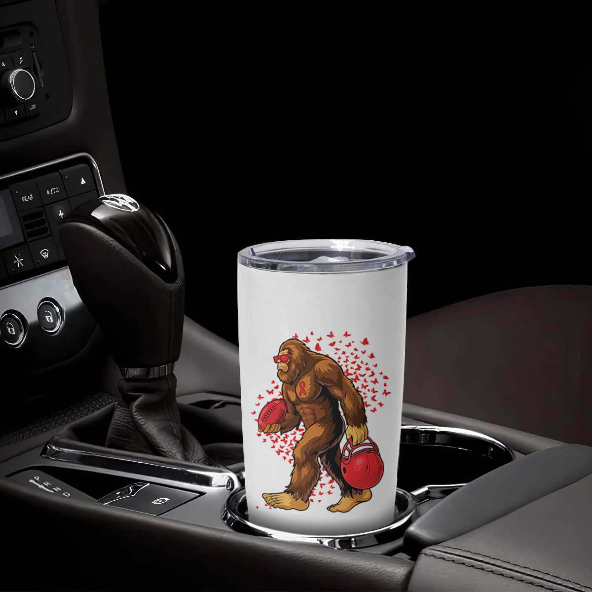 Funny Bigfoot Football Tumbler Cup Support HIV Awareness Gift TS12 Print Your Wear