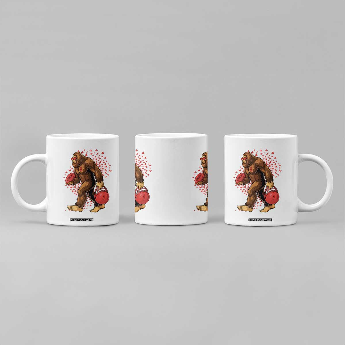 Funny Bigfoot Football Coffee Mug Support HIV Awareness Gift TS12 Print Your Wear