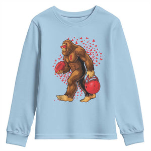 Funny Bigfoot Football Youth Sweatshirt Support HIV Awareness Gift TS12 Light Blue Print Your Wear