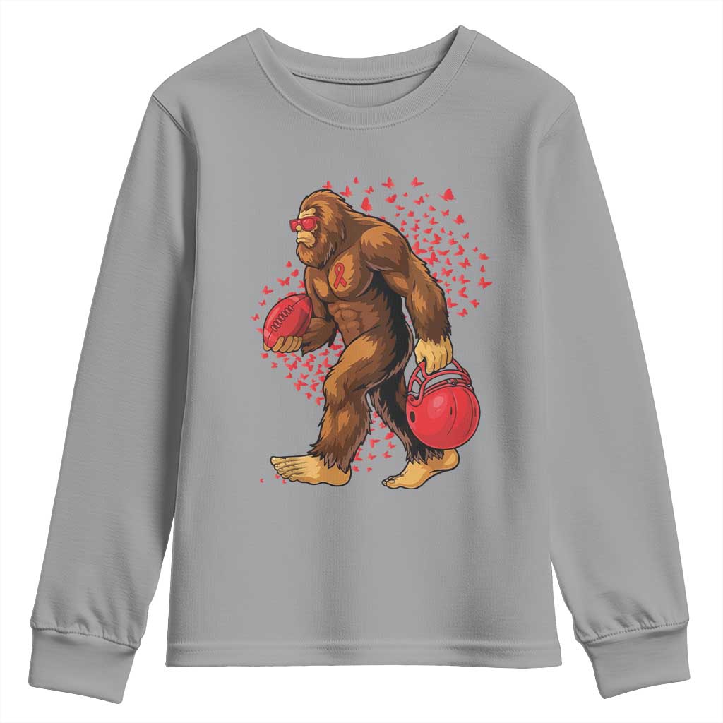 Funny Bigfoot Football Youth Sweatshirt Support HIV Awareness Gift TS12 Sport Gray Print Your Wear