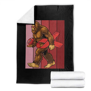 Funny Bigfoot Football HIV Awareness Throw Blanket Red Ribbon Retro Vintage Style Gift TS12 Black Print Your Wear