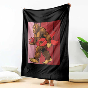 Funny Bigfoot Football HIV Awareness Throw Blanket Red Ribbon Retro Vintage Style Gift TS12 Print Your Wear
