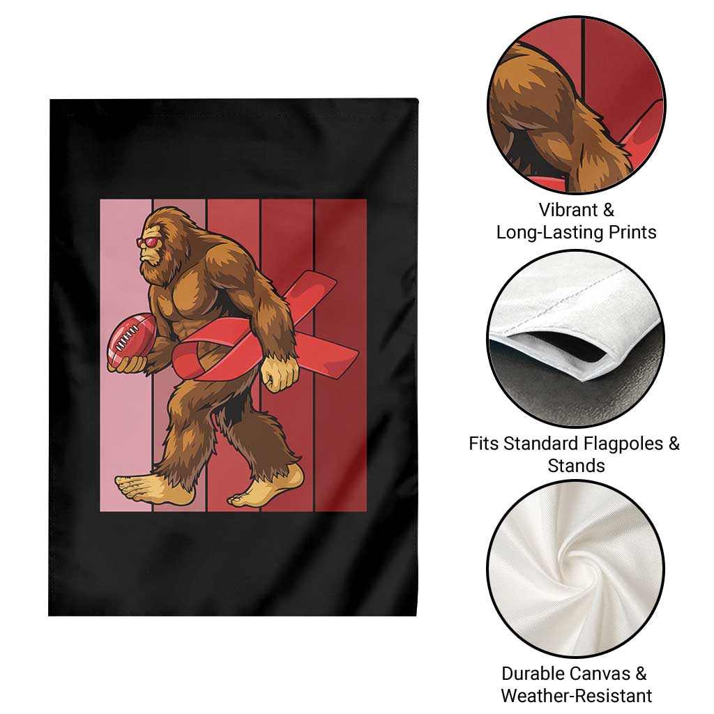 Funny Bigfoot Football HIV Awareness Garden Flag Red Ribbon Retro Vintage Style Gift TS12 Print Your Wear