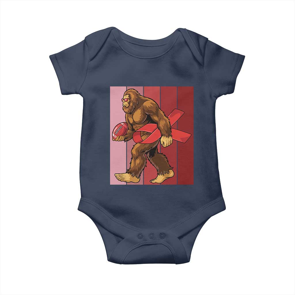 Funny Bigfoot Football HIV Awareness Baby Onesie Red Ribbon Retro Vintage Style Gift TS12 Navy Print Your Wear
