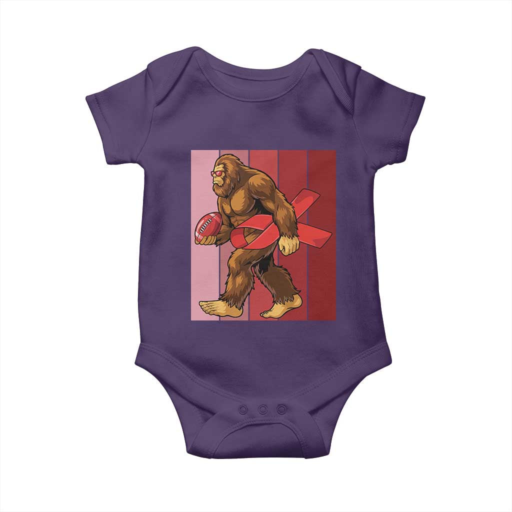 Funny Bigfoot Football HIV Awareness Baby Onesie Red Ribbon Retro Vintage Style Gift TS12 Purple Print Your Wear