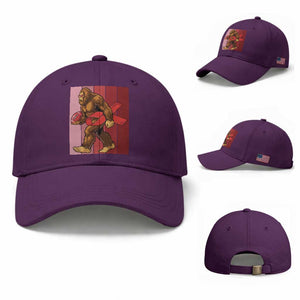 Funny Bigfoot Football HIV Awareness Baseball Cap Red Ribbon Retro Vintage Style Gift TS12 Baseball Cap Universal Fit Purple Print Your Wear