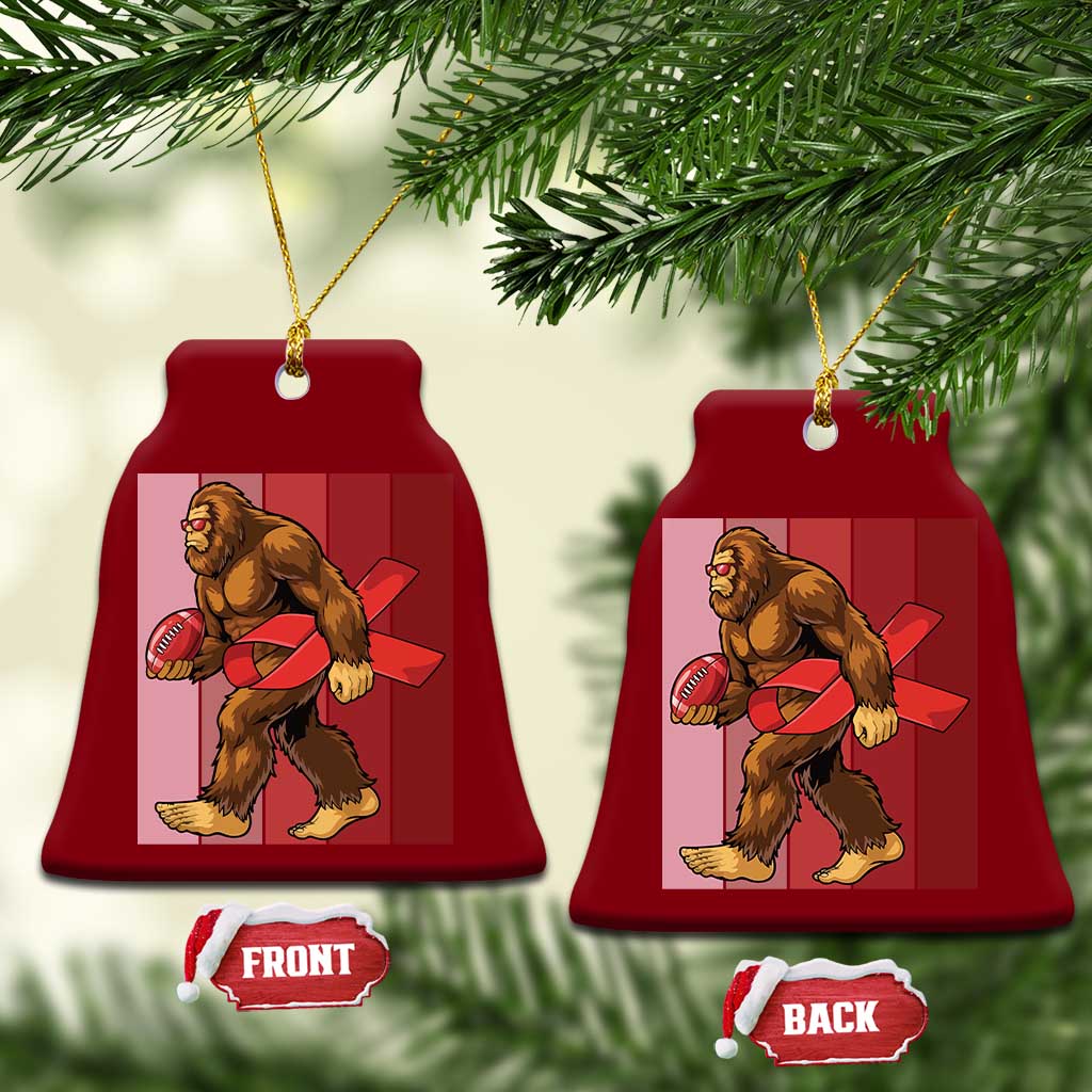 Funny Bigfoot Football HIV Awareness Ceramic Ornament Red Ribbon Retro Vintage Style Gift TS12 Print Your Wear