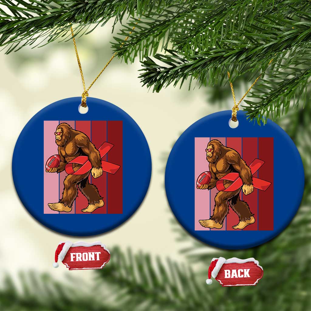 Funny Bigfoot Football HIV Awareness Ceramic Ornament Red Ribbon Retro Vintage Style Gift TS12 1pc Blue Print Your Wear