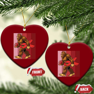 Funny Bigfoot Football HIV Awareness Ceramic Ornament Red Ribbon Retro Vintage Style Gift TS12 Print Your Wear