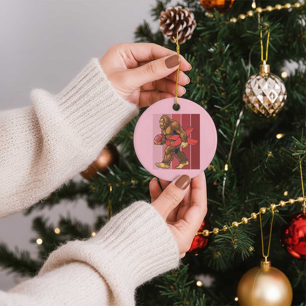 Funny Bigfoot Football HIV Awareness Ceramic Ornament Red Ribbon Retro Vintage Style Gift TS12 1pc Light Pink Print Your Wear