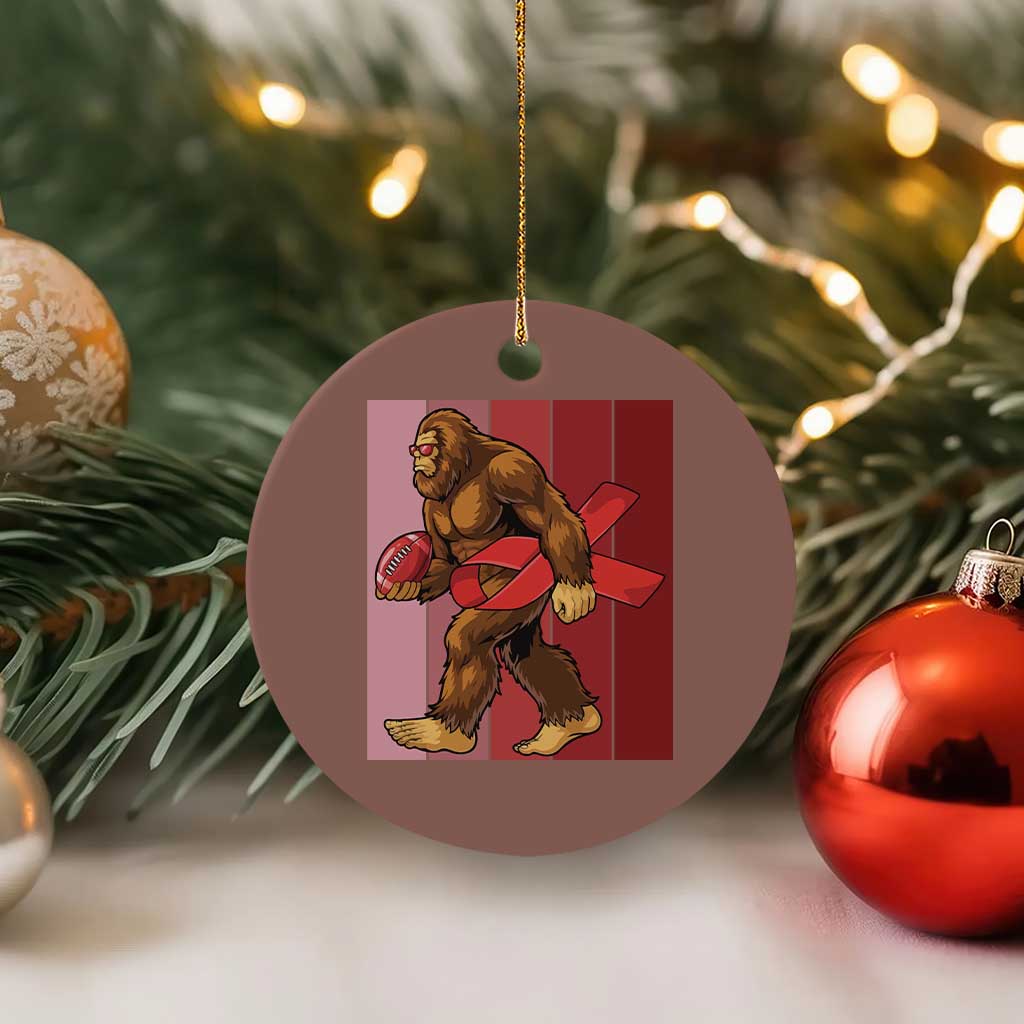 Funny Bigfoot Football HIV Awareness Ceramic Ornament Red Ribbon Retro Vintage Style Gift TS12 1pc Mocha Print Your Wear