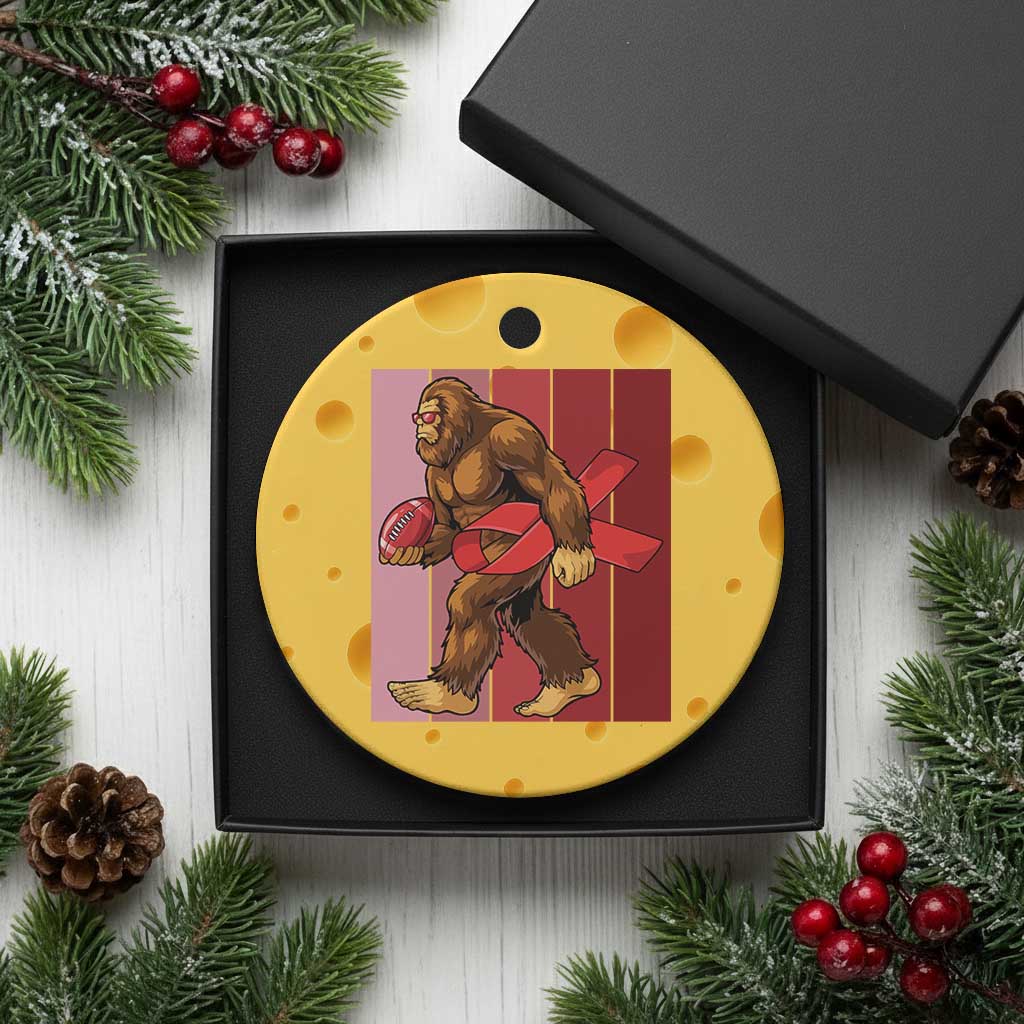 Funny Bigfoot Football HIV Awareness Ceramic Ornament Red Ribbon Retro Vintage Style Gift TS12 1pc Yellow Cheese Print Your Wear