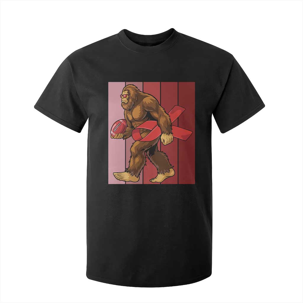 Funny Bigfoot Football HIV Awareness T Shirt For Kid Red Ribbon Retro Vintage Style Gift TS12 Black Print Your Wear