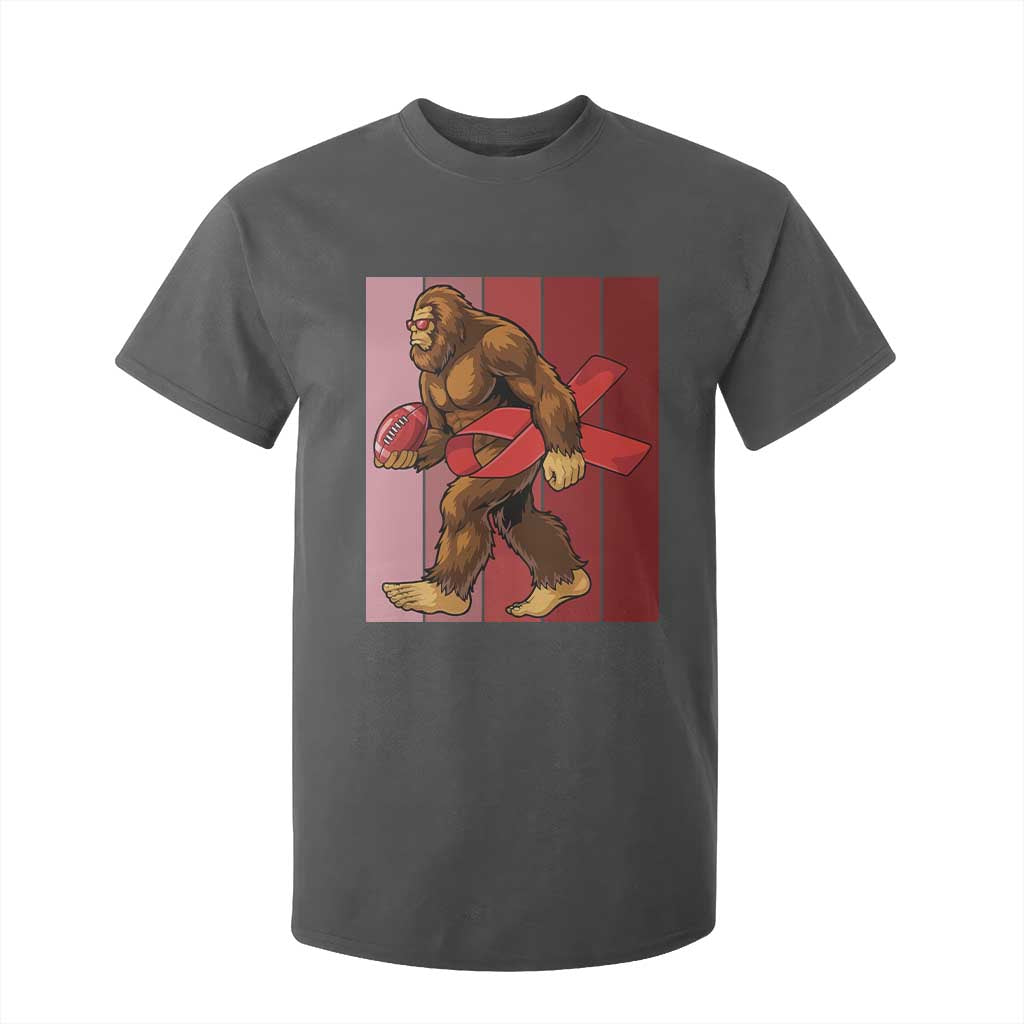 Funny Bigfoot Football HIV Awareness T Shirt For Kid Red Ribbon Retro Vintage Style Gift TS12 Dark Heather Print Your Wear