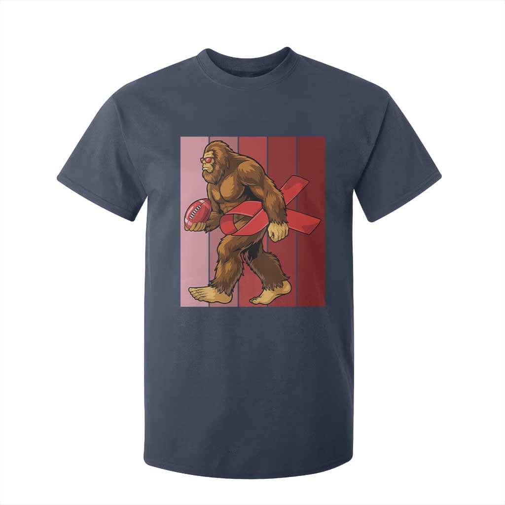 Funny Bigfoot Football HIV Awareness T Shirt For Kid Red Ribbon Retro Vintage Style Gift TS12 Navy Print Your Wear