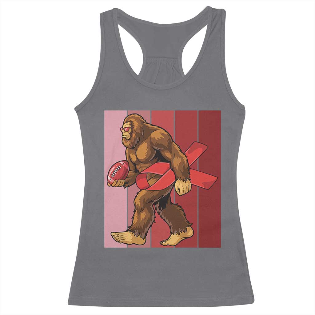 Funny Bigfoot Football HIV Awareness Racerback Tank Top Red Ribbon Retro Vintage Style Gift TS12 Charcoal Print Your Wear