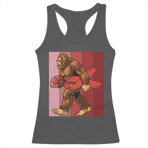 Funny Bigfoot Football HIV Awareness Racerback Tank Top Red Ribbon Retro Vintage Style Gift TS12 Dark Heather Print Your Wear