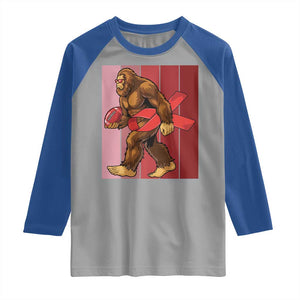 Funny Bigfoot Football HIV Awareness Raglan Shirt Red Ribbon Retro Vintage Style Gift TS12 Sport Gray Royal Print Your Wear