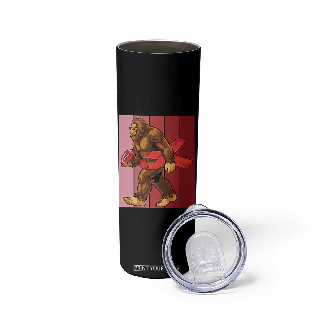 Funny Bigfoot Football HIV Awareness Skinny Tumbler Red Ribbon Retro Vintage Style Gift TS12 Print Your Wear