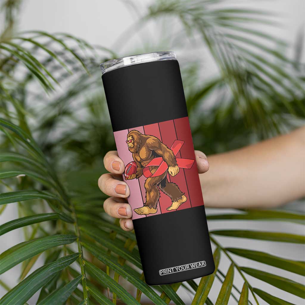 Funny Bigfoot Football HIV Awareness Skinny Tumbler Red Ribbon Retro Vintage Style Gift TS12 Print Your Wear