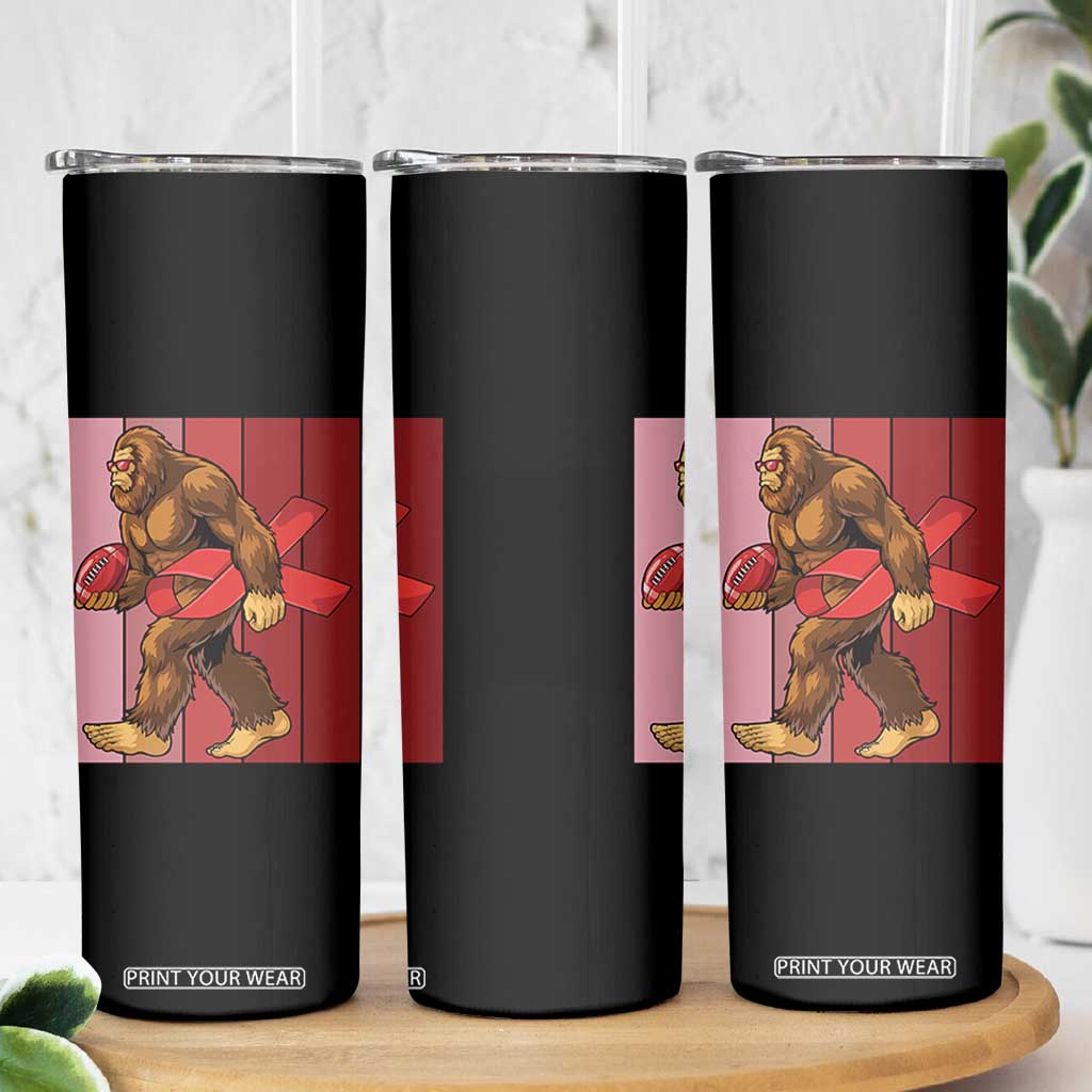Funny Bigfoot Football HIV Awareness Skinny Tumbler Red Ribbon Retro Vintage Style Gift TS12 Print Your Wear