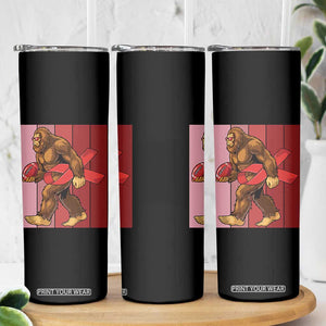 Funny Bigfoot Football HIV Awareness Skinny Tumbler Red Ribbon Retro Vintage Style Gift TS12 Print Your Wear