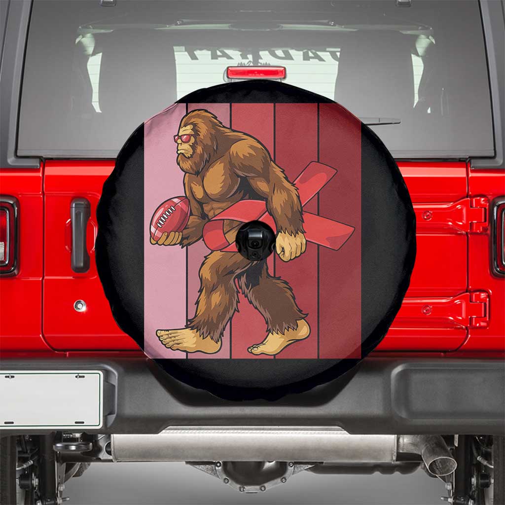 Funny Bigfoot Football HIV Awareness Spare Tire Cover Red Ribbon Retro Vintage Style Gift TS12 Black Print Your Wear