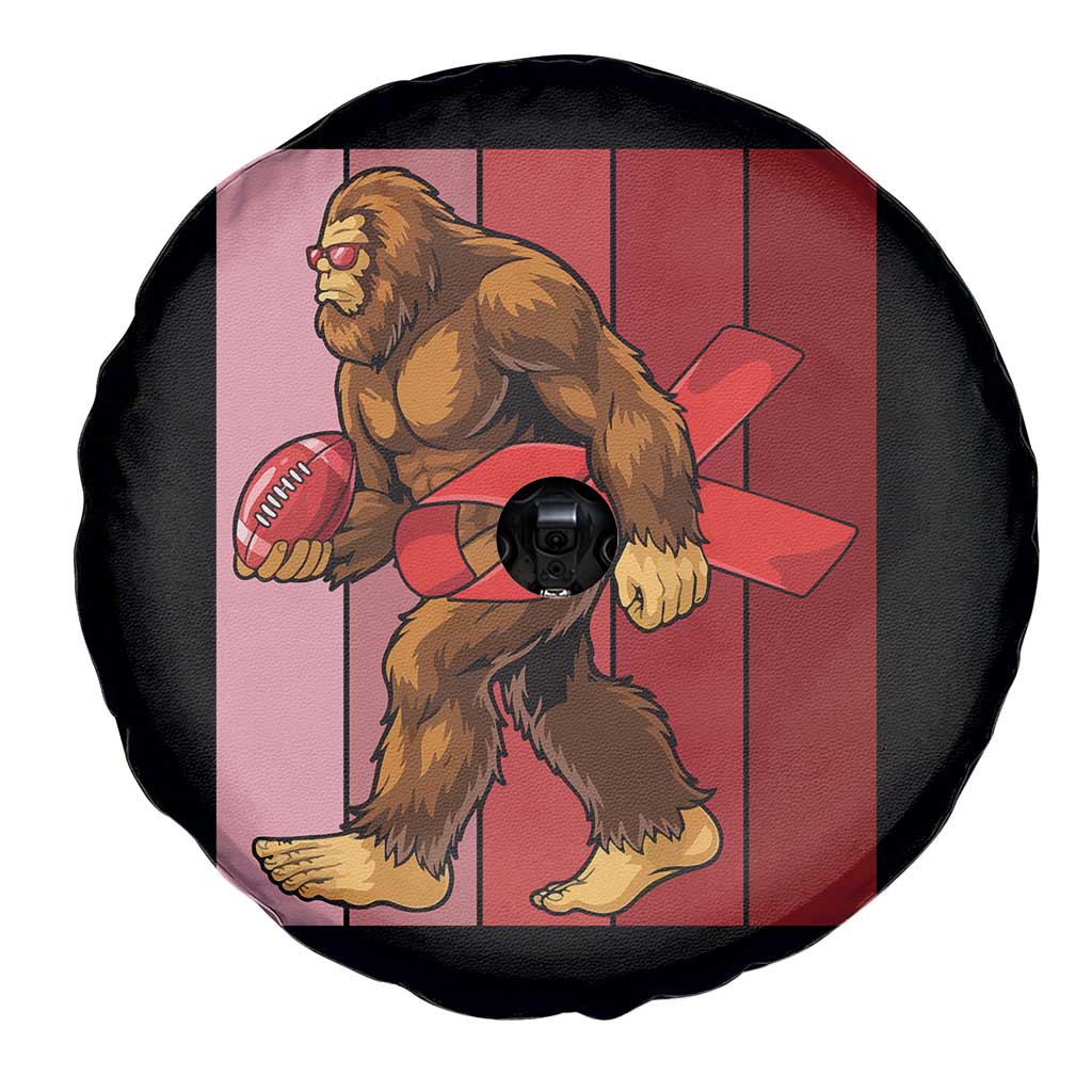 Funny Bigfoot Football HIV Awareness Spare Tire Cover Red Ribbon Retro Vintage Style Gift TS12 Print Your Wear