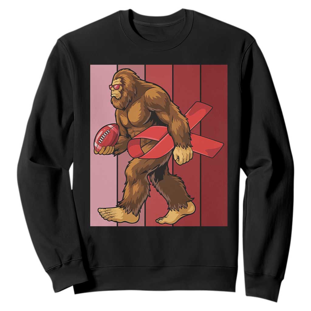Funny Bigfoot Football HIV Awareness Sweatshirt Red Ribbon Retro Vintage Style Gift TS12 Black Print Your Wear