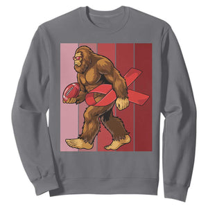 Funny Bigfoot Football HIV Awareness Sweatshirt Red Ribbon Retro Vintage Style Gift TS12 Charcoal Print Your Wear