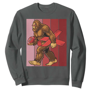 Funny Bigfoot Football HIV Awareness Sweatshirt Red Ribbon Retro Vintage Style Gift TS12 Dark Heather Print Your Wear