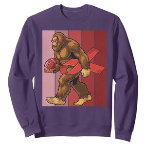 Funny Bigfoot Football HIV Awareness Sweatshirt Red Ribbon Retro Vintage Style Gift TS12 Purple Print Your Wear
