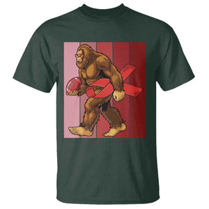 Funny Bigfoot Football HIV Awareness T Shirt Red Ribbon Retro Vintage Style Gift TS12 Dark Forest Green Print Your Wear