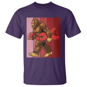 Funny Bigfoot Football HIV Awareness T Shirt Red Ribbon Retro Vintage Style Gift TS12 Purple Print Your Wear
