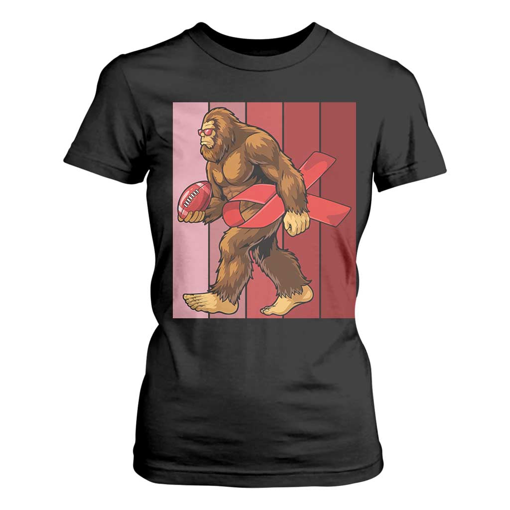 Funny Bigfoot Football HIV Awareness T Shirt For Women Red Ribbon Retro Vintage Style Gift TS12 Black Print Your Wear