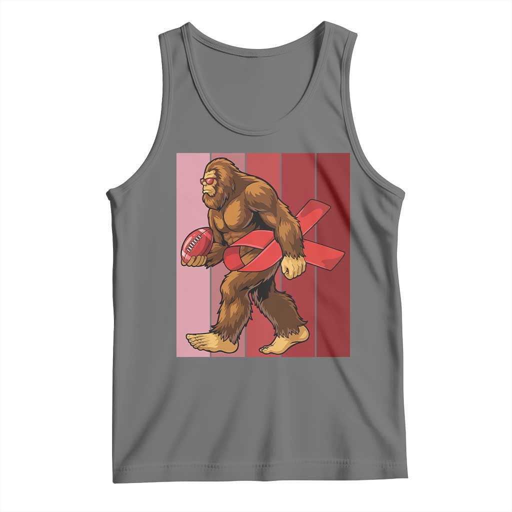 Funny Bigfoot Football HIV Awareness Tank Top Red Ribbon Retro Vintage Style Gift TS12 Black Heather Print Your Wear